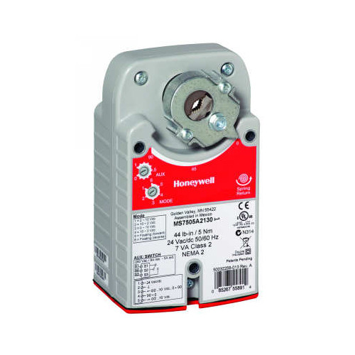 Honeywell MS8103A1030 Two position or SPST Spring Return 27 lb-in., 3 Nm, Direct Coupled Actuator